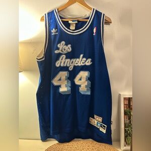 NBA Vintage Los Angeles Jerry West #44 Jersey Large +2 Hardwood Classics Reebok